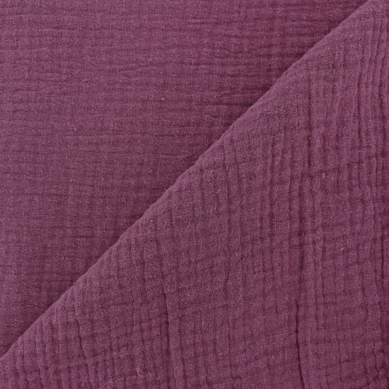 Oekotex® Plain Triple gauze Cotton fabric Fig MPM