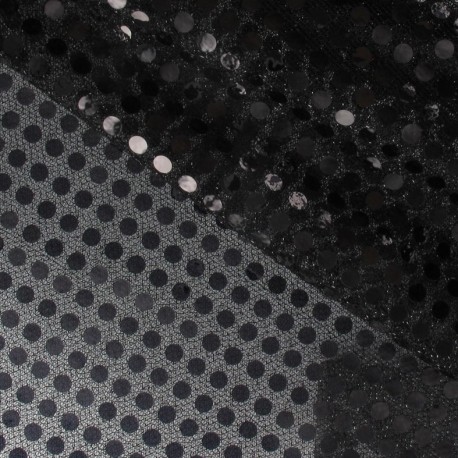 Tissu paillettes 6mm noir