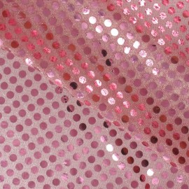 ♥ Coupon 100 cm X 105 cm ♥ Tissu paillettes 6mm rose