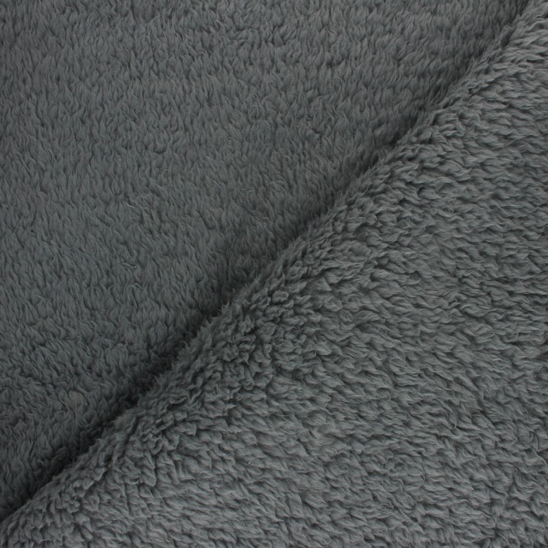 Reversible fur fabric dark grey Atlas MPM