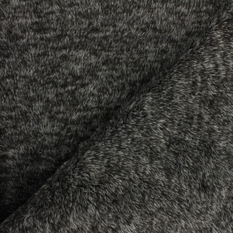 Original Flanell fleece fabric dark grey Fur imitation MPM