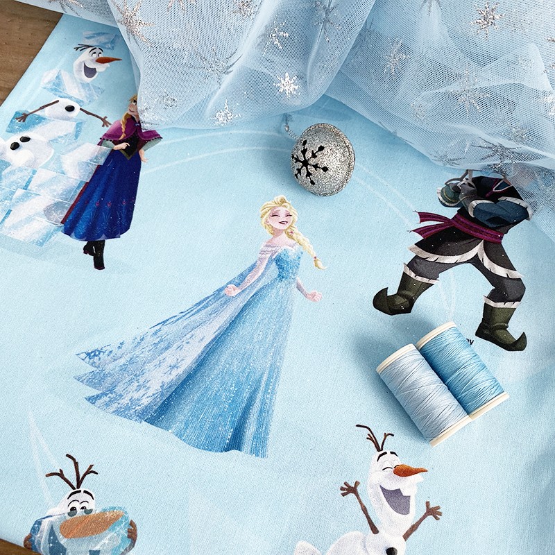 Tissu Pas Cher Tissu Noel Tulle étoile Pailleté Bleu Argent Mpm