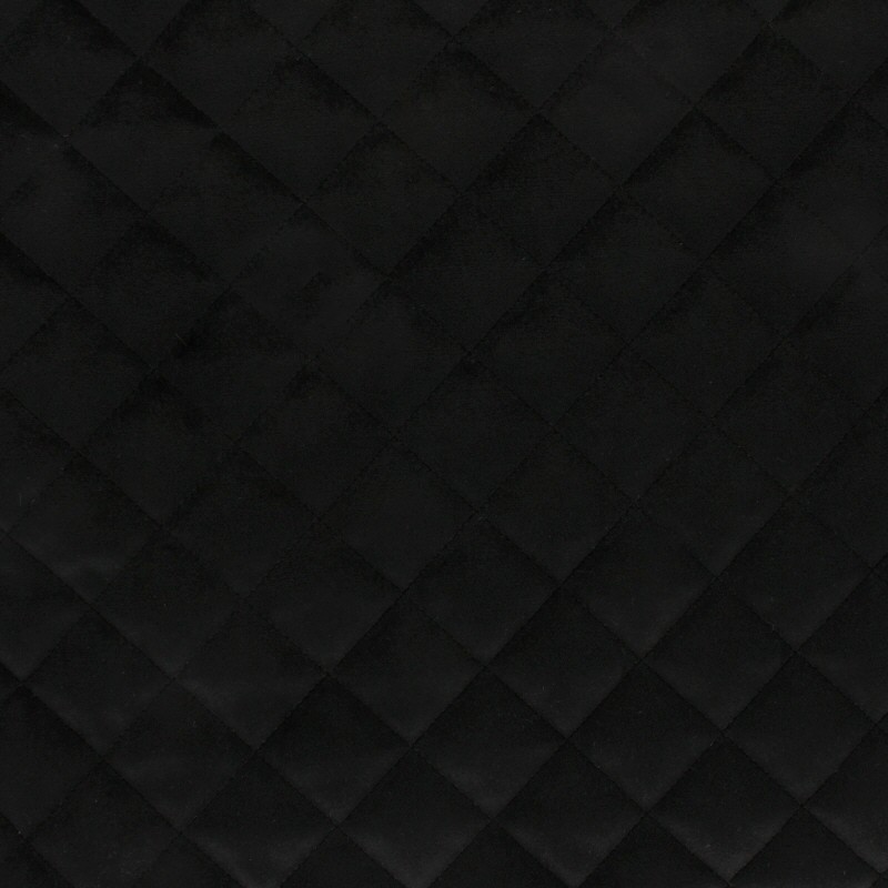 Velvet quilted lining fabric black Fritz MPM
