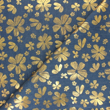 gold denim fabric