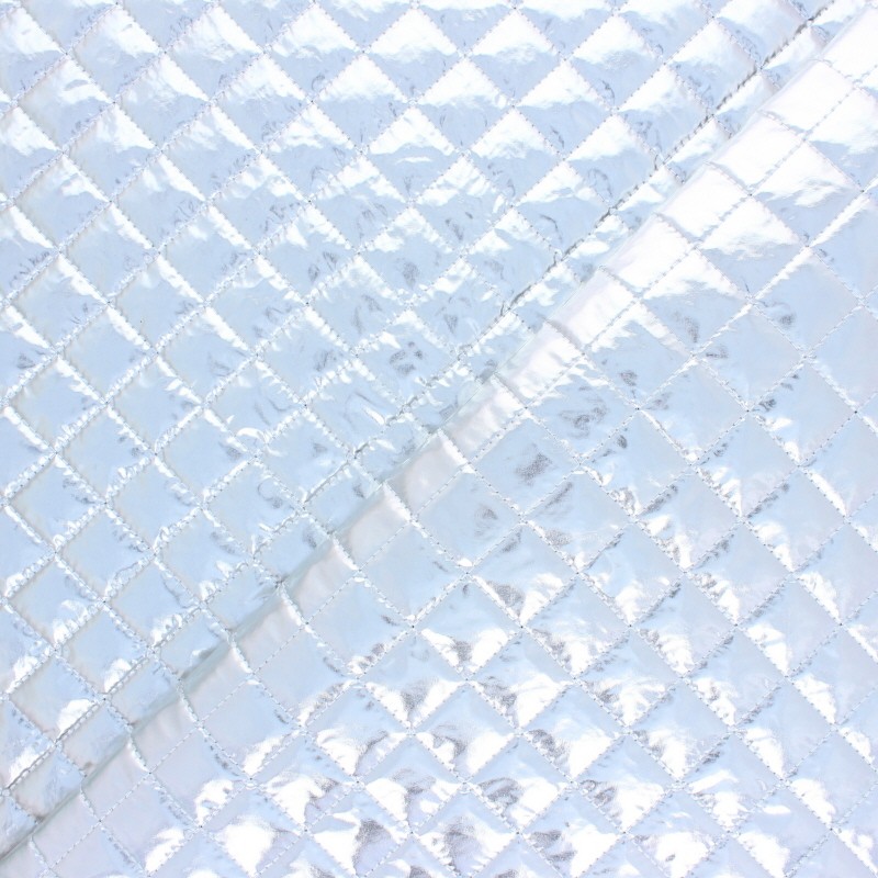 Singlesided Quilted metallic fabric silver Wonka MPM
