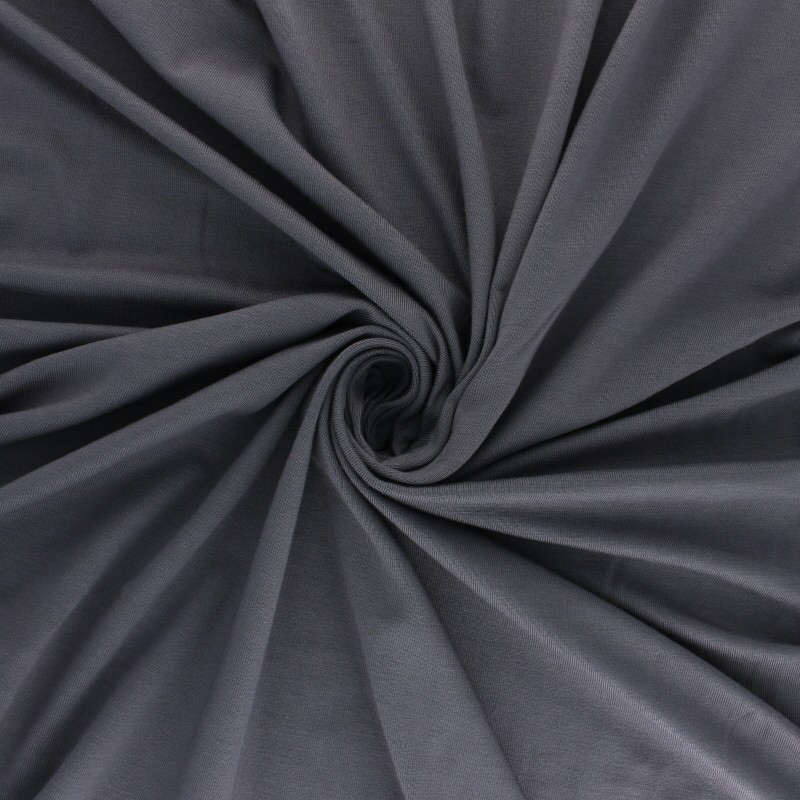 Modal fabric Modal jersey Fabric plain dark grey MPM