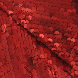 Mermaid Sequin Fabric - carmine red x 10cm