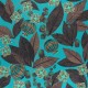 Tissu velours ras Fruit du Paradis - vert x 50cm