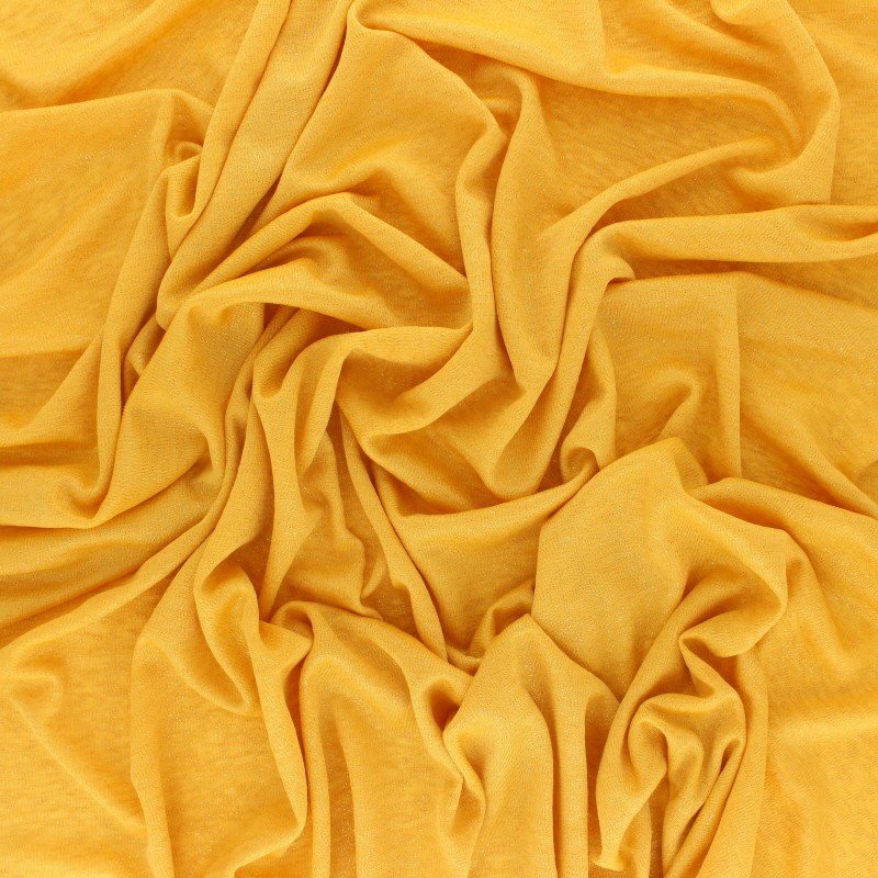 Lurex Jersey Fabric Mustard yellow Glitter MPM