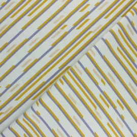 ♥ Coupon 100 cm X 150 cm ♥  Tissu jersey Geometric stripes - Vert mint