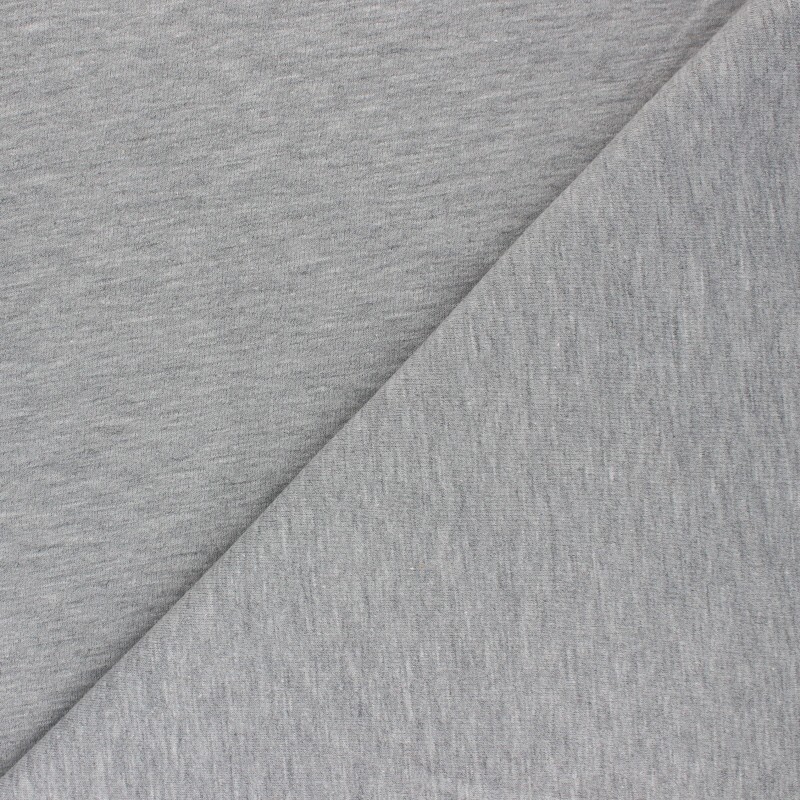 Brushed french terry fabric mottled grey Maxence MPM