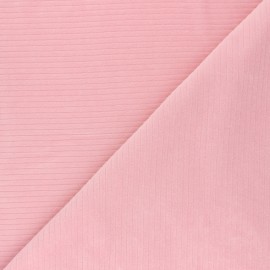 Ribbed velvet jersey fabric - tea pink x 10cm