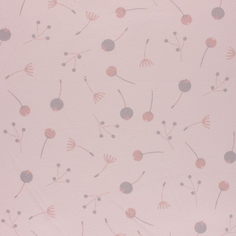 Cotton Jersey fabric Pink Sprinkle flowers Ma Petite Mercerie