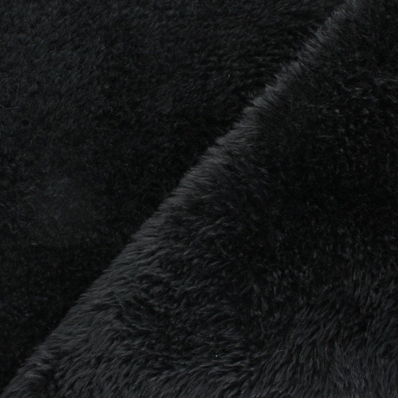 Faux fur fabric black Tamia MPM