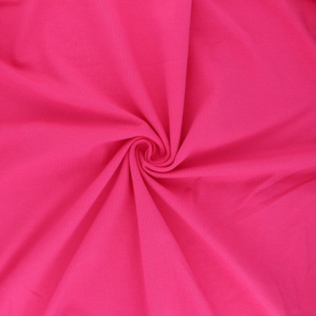 Tissu jersey uni Bio - Fuchsia x 10cm