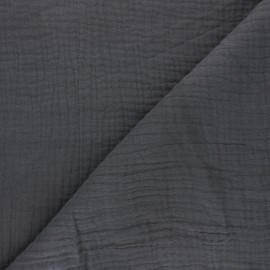 Plain Triple gauze fabric - storm grey x 10cm