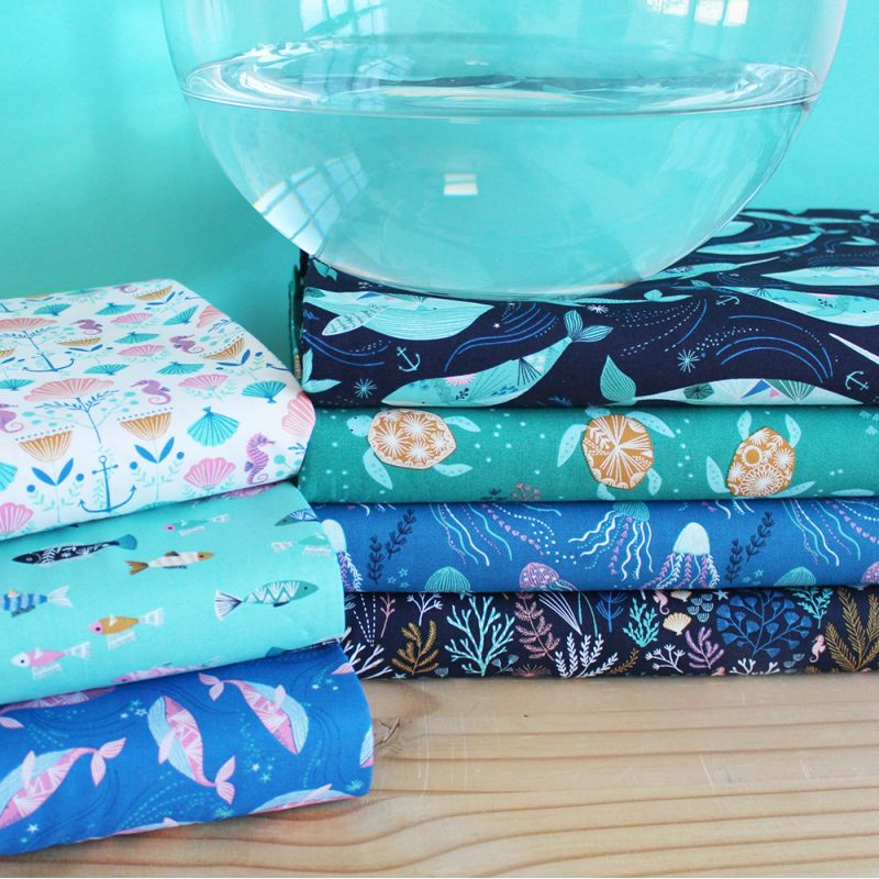 Cotton Dashwood fabric Into the Blue collection Deep Sea MPM