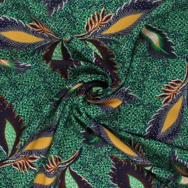 ♥ Coupon 50 cm X 145 cm ♥ Tissu polyester fluide Feuille - vert