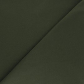 Matte elastane Gabardine fabric - khaki green x 10cm