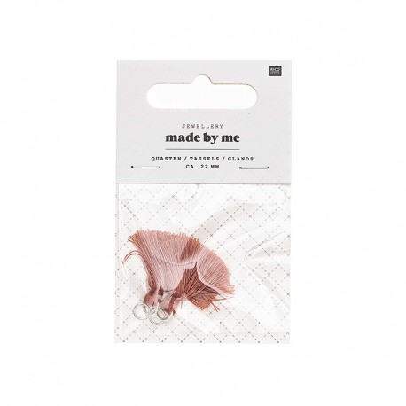 Set de 2 glands 22mm Rico Design - Bois de rose