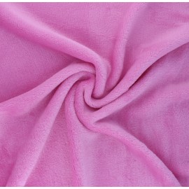 Plain flannel fleece fabric - candy pink x 10cm