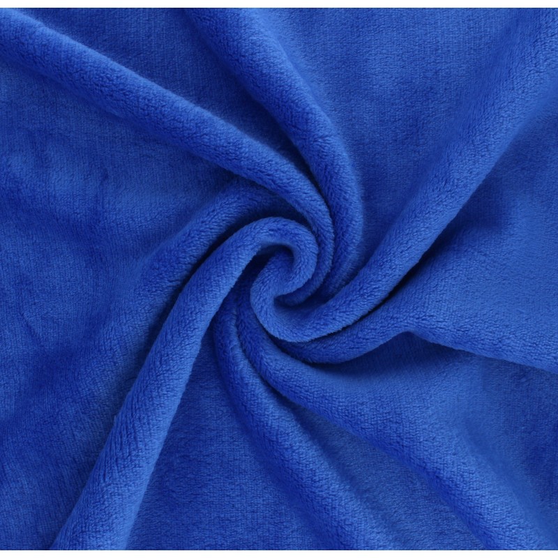 Plain flannel fleece fabric royal blue 'Tout Doux' MPM