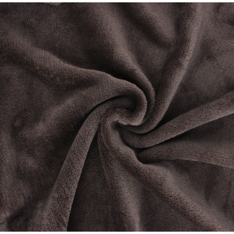 Plain flannel fleece fabric cocoa 'Tout Doux' MPM