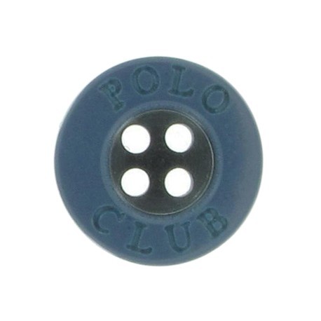 Bouton Polo Club bleu gris