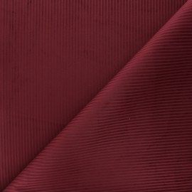 Thevenon ribbed velvet fabric - burgundy x 10cm