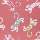 Poppy French Terry fabric - pink Friendly Tiger x 10cm