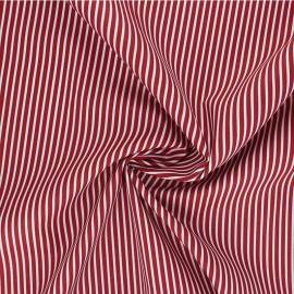 Poppy poplin cotton fabric - red Stripe A x 10cm