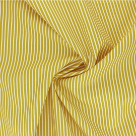 Poppy poplin cotton fabric - mustard yellow Stripe A x 10cm