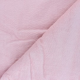 Washed-out ribbed velvet fabric - baby pink Cardiff x 10cm