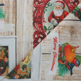Coated Cotton fabric - multicolor Bright Christmas x 63cm