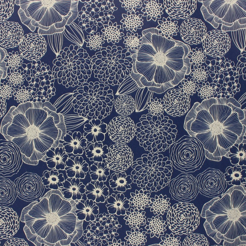 Oilcloth fabric blue Dalia MPM
