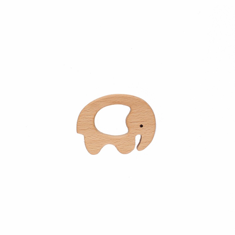 Natural wood with olive oil polish teething ring dumbo