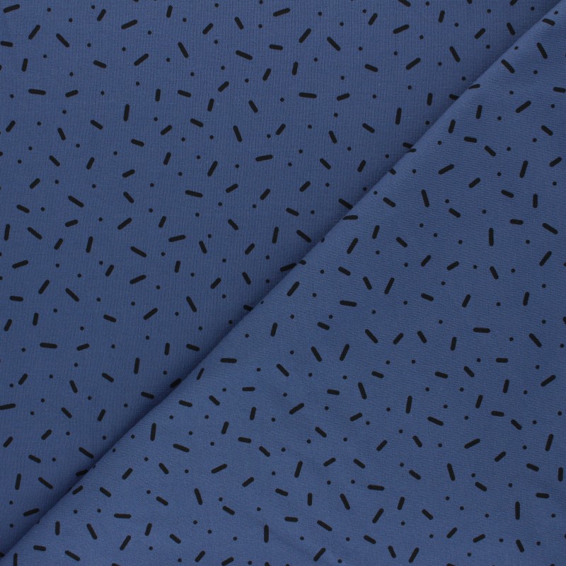 Tissu jersey Confettis en folie bleu saphir ma petite mercerie
