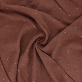 ♥ Coupon 60 cm X 150 cm ♥ Tissu sergé viscose lurex Maisie - marron