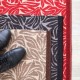 Woven anti-slip carpet fabric - red Ulysse x 10cm