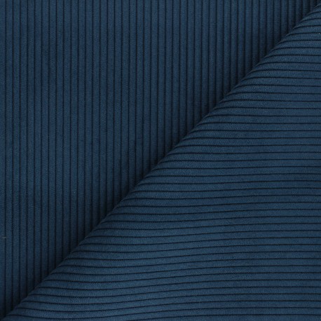 Ribbed velvet fabric - petrol blue Lisboa x 10cm