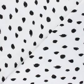 Tissu sweat Poppy Printed dots - blanc