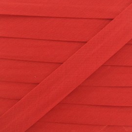 Biais tout textile 20 mm - rouge x 1m