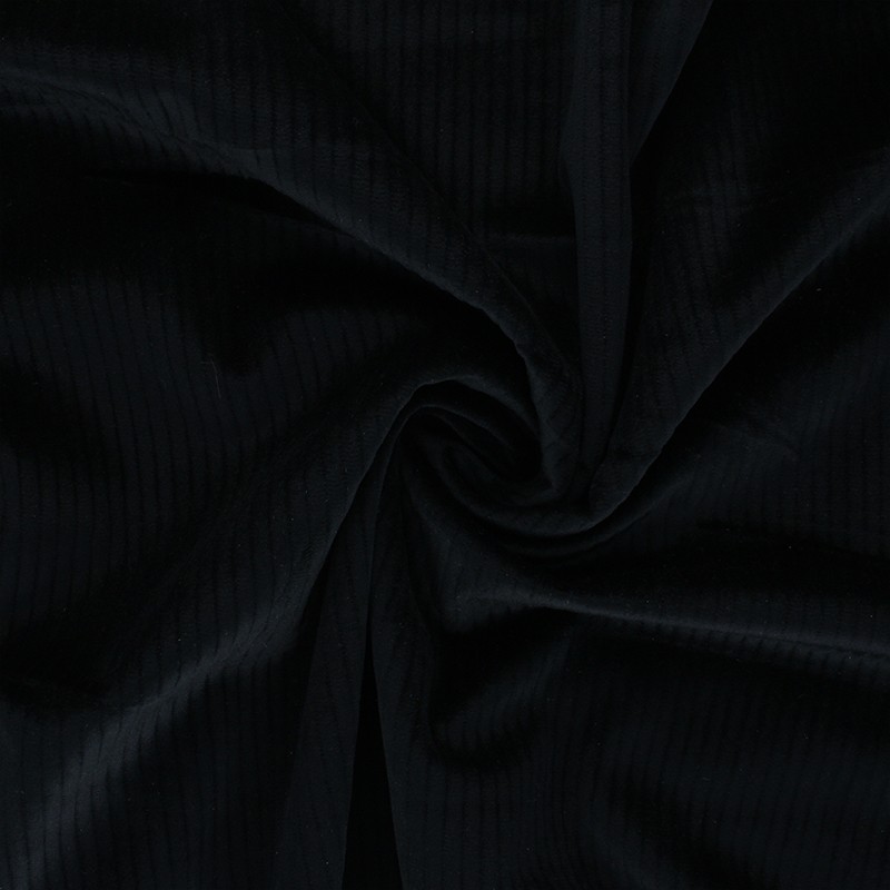 Ribbed velvet fabric Black Noam Ma Petite Mecerie
