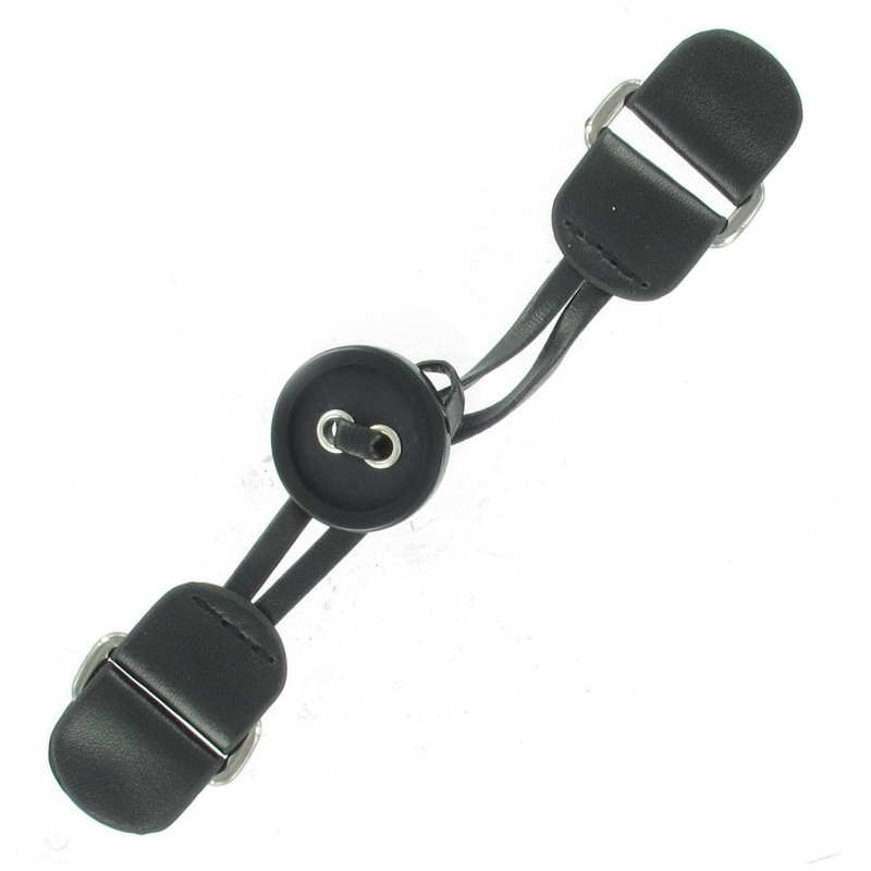 Toggle duffle coat fastener with a button black Ma Petite Mercerie