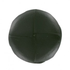 Genuine leather button - dark green