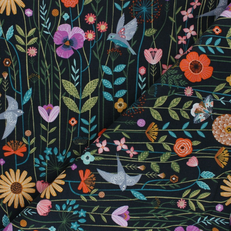 Tissu coton Dashwood Studio Aviary Flying Bird MPM