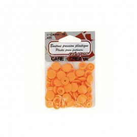 25 round snap-buttons - orange Colora