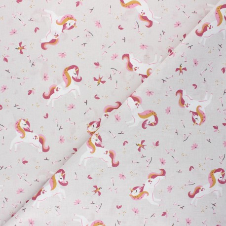 Cretonne cotton fabric - rose water Ingela x 10cm
