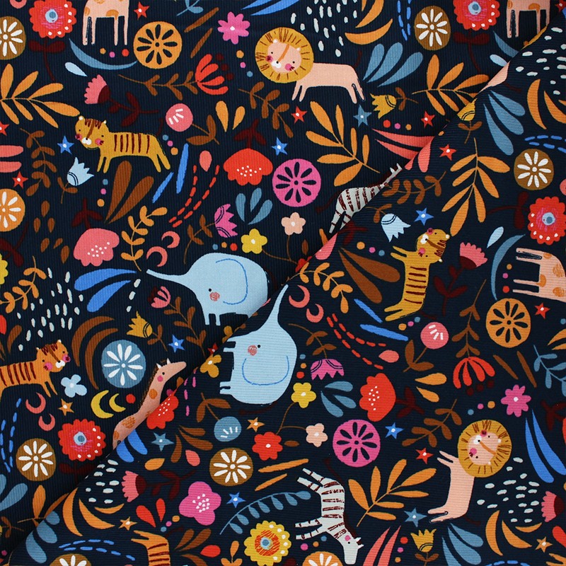 Dashwood Studio corduroy velvet fabric Meadow Safari jungle MPM