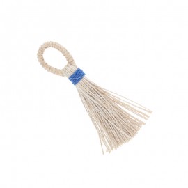 90mm jute pompom - blue